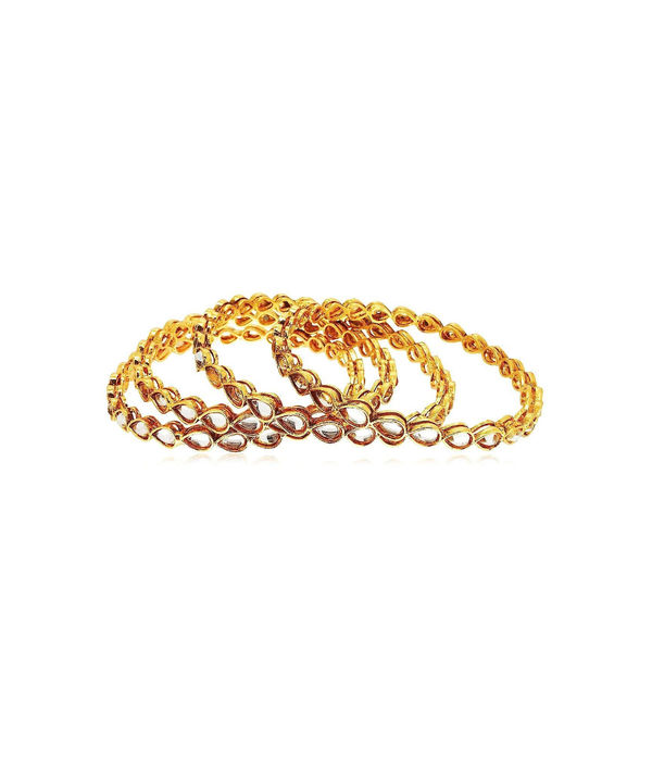 Youbella Gold Plated Kundan Jewellery Bangles For Women (2.4)